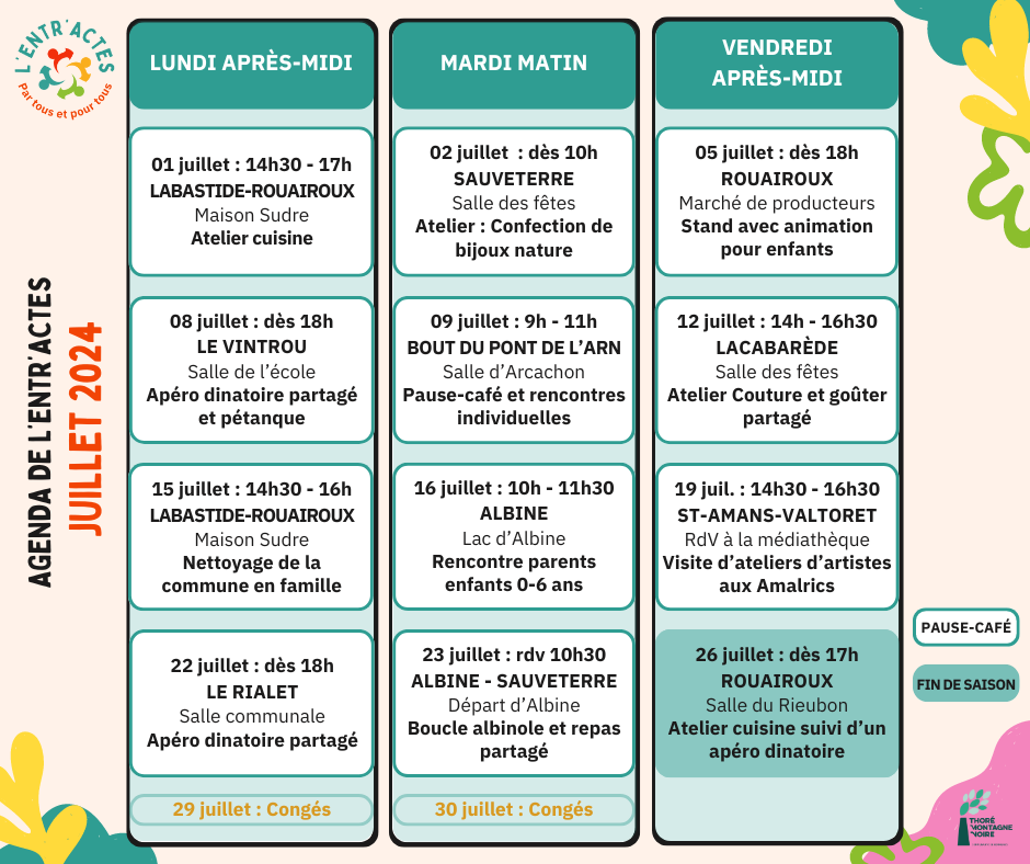 agenda juillet
